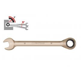 PROTECO Klucz płasko-oczkowy z grzechotką 14 mm z pokryciem GUNMETAL (42.18-344-14)