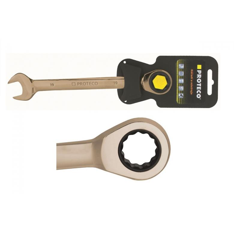 PROTECO Klucz płasko-oczkowy z grzechotką 14 mm z pokryciem GUNMETAL (42.18-344-14)