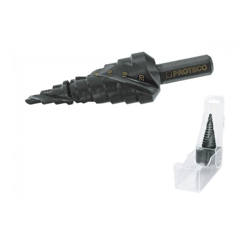 PROTECO Wiertło stopniowe TiAlN (azotek tytanu glinu) 6÷30 mm "Industry" (90.42-ST63)